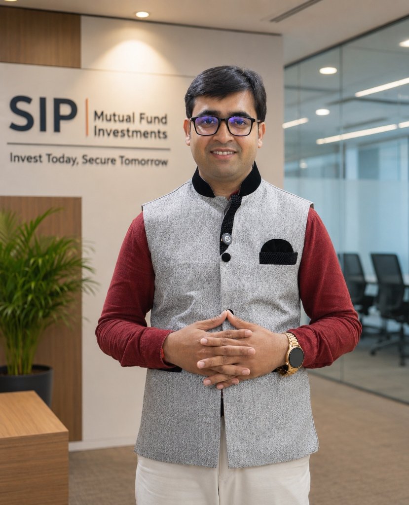 Harsh Mehta Standing - Financial Wealthy Founder